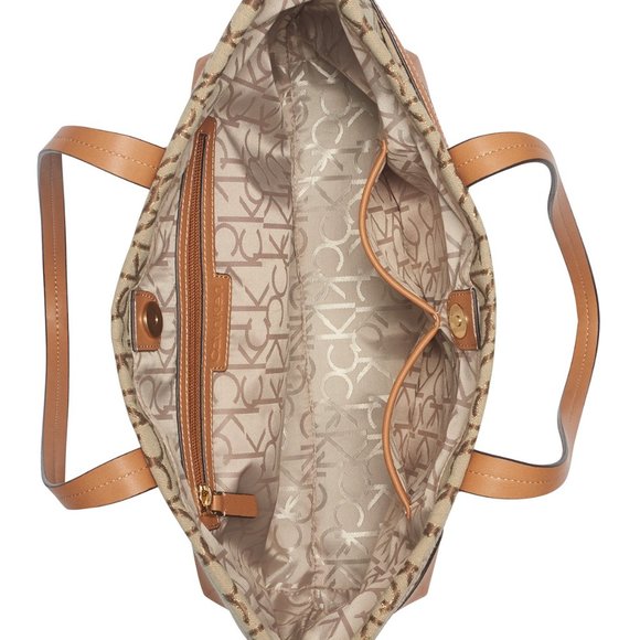 SOLD! Calvin Klein Teodora Jacquard Signature Tote - Picture 5 of 9